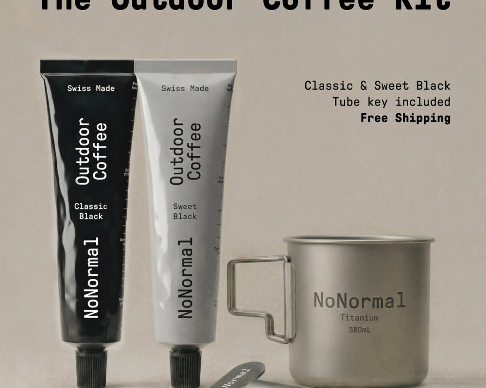 NoNormal Swiss-made outdoor coffee paste with titanium cup